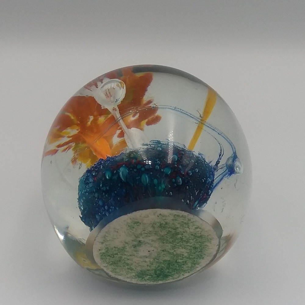 Art Glass Paperweight Floral Design Colorful Home Decor Office‎ Desk Decor - Picture 4 of 7